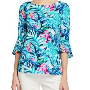 Lilly Pulitzer Fontaine Top in Maldives Green Hype It Up